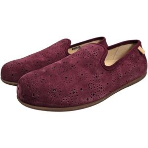 Spenco Women Suede‎ Perforated Ballet Flats Slip On Shoes Mahogany Size 9